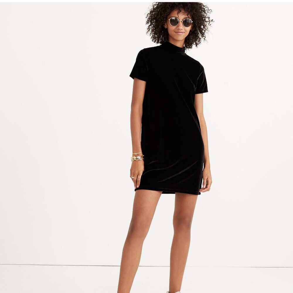 MADEWELL VELVET MINI DRESS SIZE SMALL